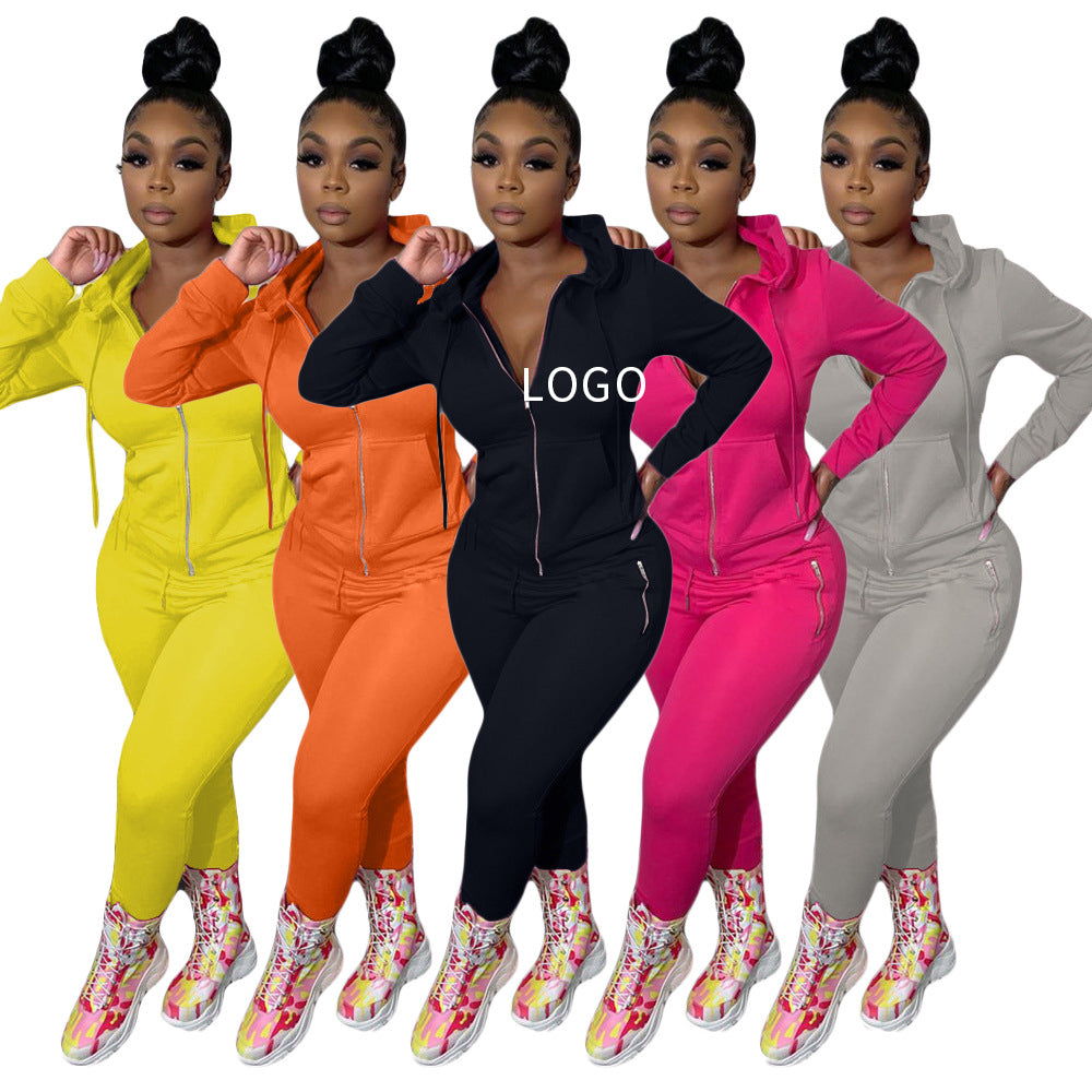 Casual Long Sleeve Hoodie Sets Winter 2 Piece Sets for Women