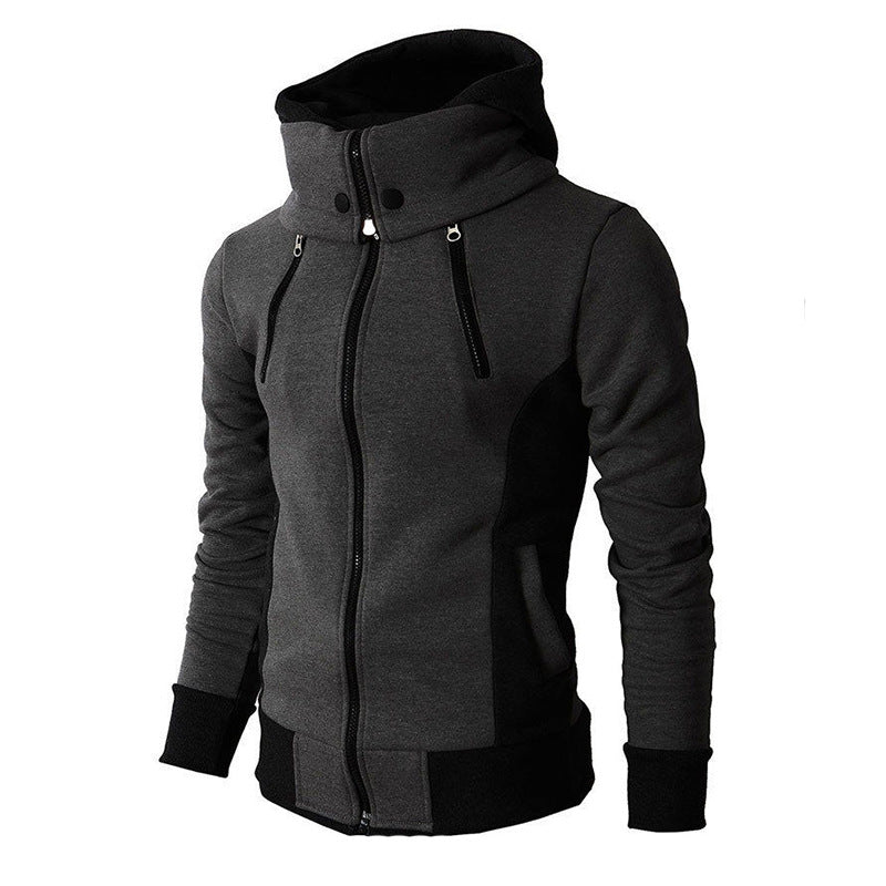 Fashion Fleece Full Face Gym Hoodie for Men Sportswear Spring and Autumn Men's Sports Zipper Casual Sports Slim Sweater Coat