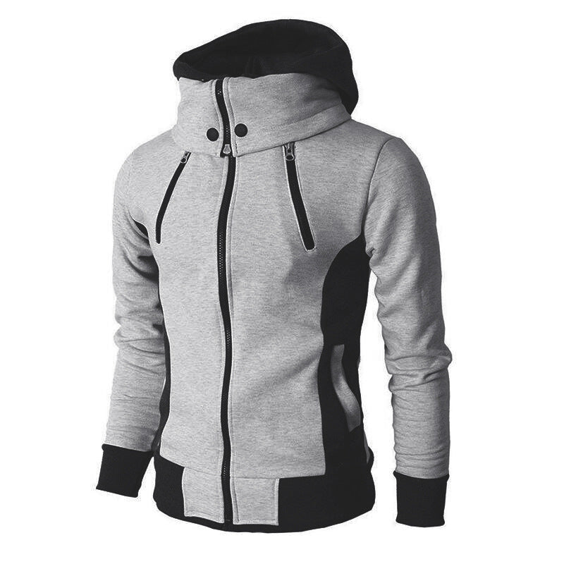 Fashion Fleece Full Face Gym Hoodie for Men Sportswear Spring and Autumn Men's Sports Zipper Casual Sports Slim Sweater Coat