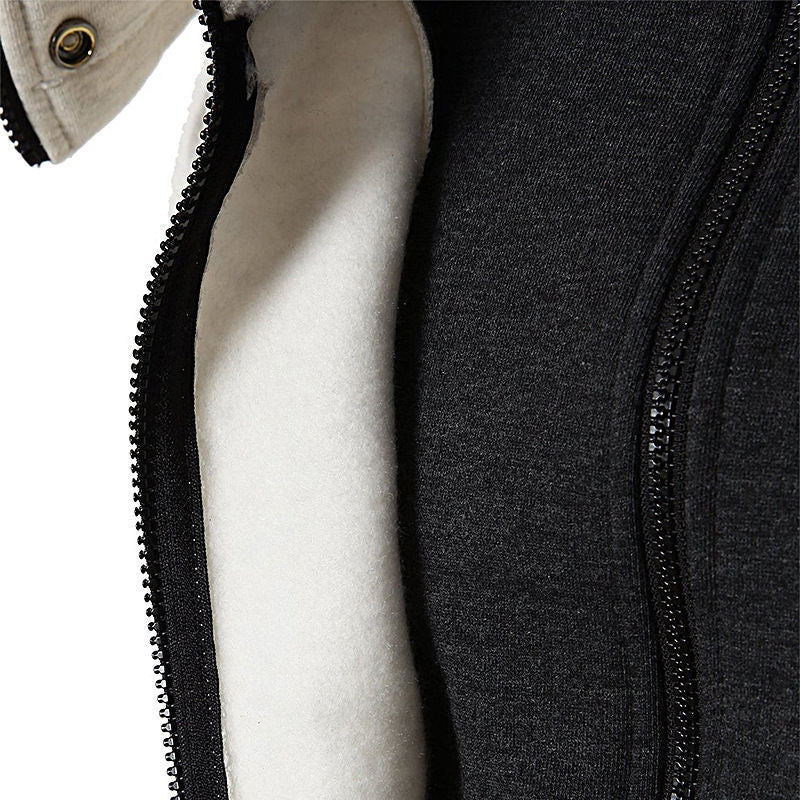 Fashion Fleece Full Face Gym Hoodie for Men Sportswear Spring and Autumn Men's Sports Zipper Casual Sports Slim Sweater Coat