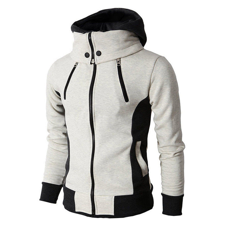 Fashion Fleece Full Face Gym Hoodie for Men Sportswear Spring and Autumn Men's Sports Zipper Casual Sports Slim Sweater Coat